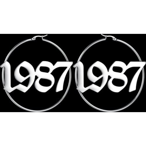 Custom Birthday Number Hoop Earrings Earring DIY Piercing Name Handmade Earrings Studs Desigh Commemorative Meaning Earrings