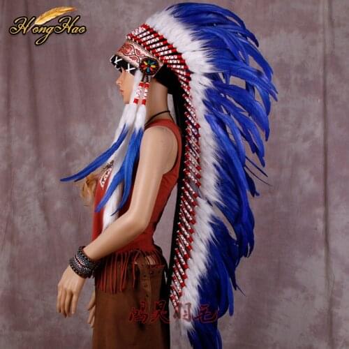 Indian Feather headdress handmade native costumes feather headdress war bonnet indian feather hat
