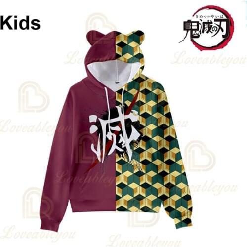 Jackets Coats Demon Slayer: Kimetsu No Yaiba Hoodie Kamado Tanjirou Kamado Nezuko Sabito Iguro Obanai Cosplay Hooded Sweatshirts