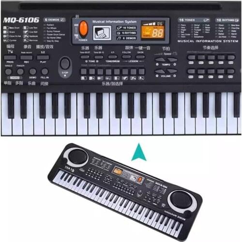 Multi-functional Mini Electronic Piano with Microphone 61 Keys Toy for Children Digital Music Electronic Keyboard