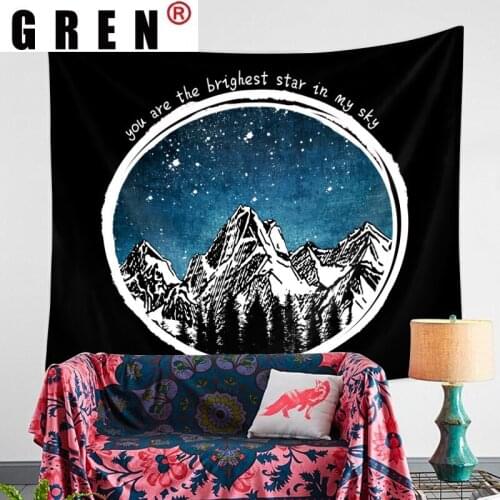 GREN Rainbow Sun Sea Mountain Tapestry Wall Hanging Covering Rugs Background Cloth Beach Mat Blanket Art Bedroom Dorm Home Decor