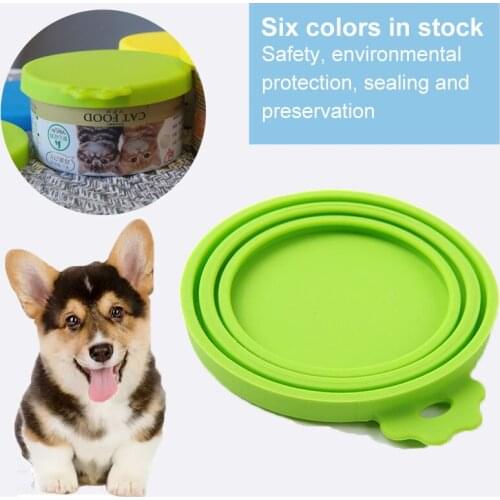 Portable Silicone Dog Cat Canned Lid Pet Food Cover Storage Fresh-keeping Lids Silicone Canned Lid Sealed Feeders Pet Supplies
