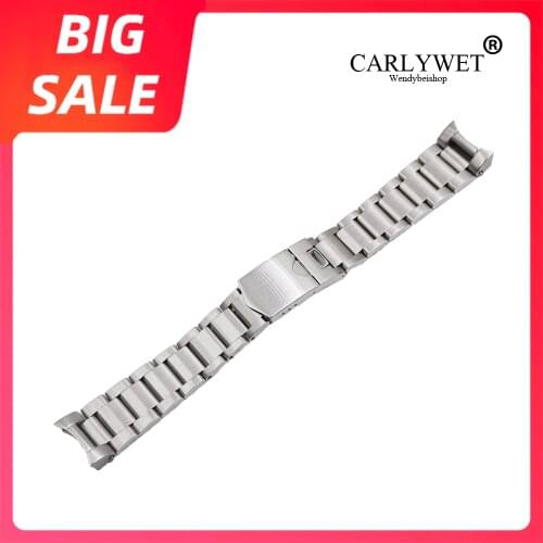 CARLYWET 22mm Top Luxury 316L Stainless Steel Silver All Brushed Watch Band Strap Bracelet Belt watchbands For Tudor Black Bay