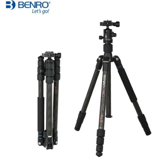 Benro C1682TB0 Tripod Carbon Fiber Camera Stand Flexible Monopod For DSLR With B0 Ball Head Carrying Bag Max Loading 8kg
