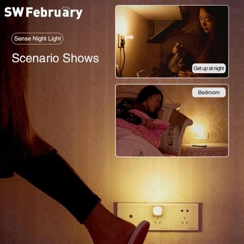 SWFebruary LED Night Light USB Mini Motion Sensor Control Nightlight Lamp For Children Kids Living Room Bedroom Lighting
