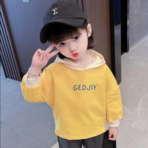 Girls' Sweatshirts Babys Kids Outwear 2021 Solid Spring Autumn Top Teenagers Pullover Formal Sport Cotton Childrens Clothing