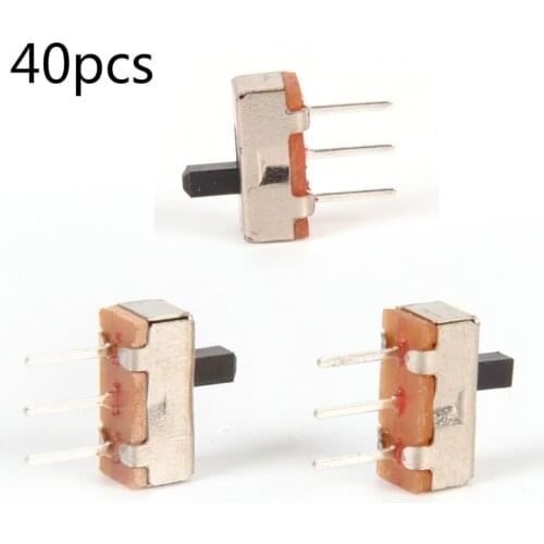 40Pcs/Lot SS12D00G3 SS-12D00G3 Slide Switch 2 Position SPDT 1P2T 3Pin PCB Panel Mini Vertical Toggle Switches For DIY