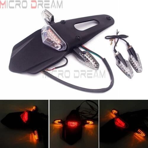 Red LED Taillight For Custom Motorcycle Enduro Trial Dirt Bike LED Stop Light Rear Fender Tail Turn Signal Lights Lamp Universal