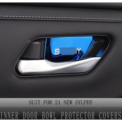 Inner Door Bowl Protector Covers for Nissan Sentra Bluebird Sylphy 2020-2021 Inner Door Bowl Decorative Frame Car Accessories