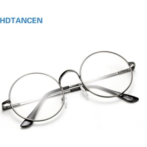2019 Fashion Retro Round Circle Metal Frame Eyeglasses brand designer Clear Lens Eye Glasses Unisex lentes female oculos de sol