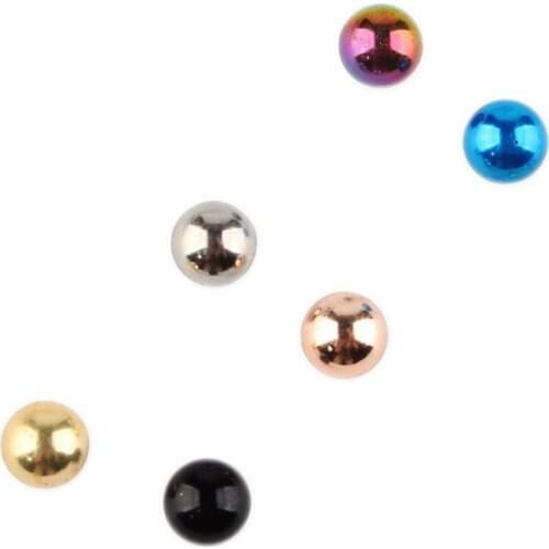 10Pcs/Set Tongue stud alternative color stainless steel ball barbell tongue stud to replace ball puncture replacement C