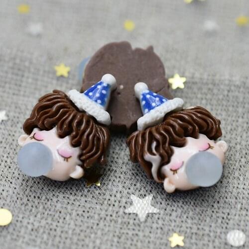 100pcs/lot blow bubble boy 25mm resin flat back cabochon for DIY craft DIY wedding decorations dollhouse christmas