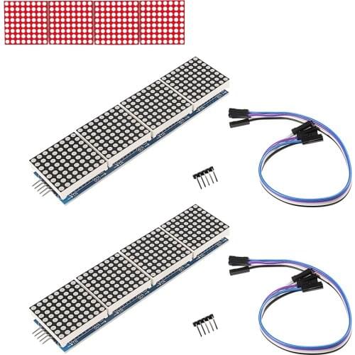 2pcs/lot Max7219 Dot Matrix Module Control Single Chip Microcomputer Module 4-in-1 Display Send 5P Line (H6a4)