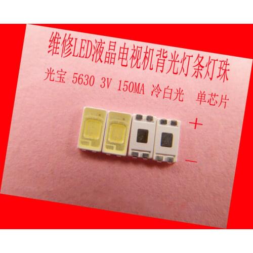 200piece/lot FOR Maintenance Pioneer Sanyo Jinzheng LED LCD TV backlight SMD LEDs 5630 3V Cold white light emitting diode
