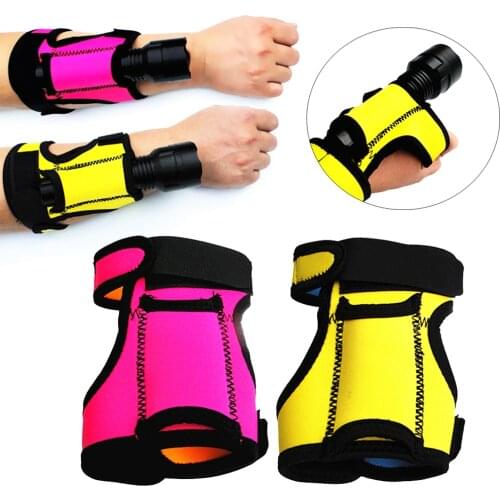 2xHand Free Light Holder Neoprene Glove For Outdooor Scuba Diving LED Flashlight