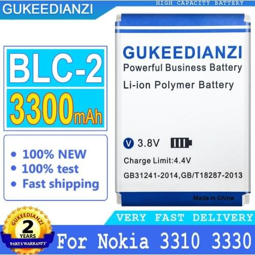 3300mAh GUKEEDIANZI Battery For Nokia 3310 3330 3410 5510 3530 3335 3686 3685 3589 3315 3350 3510 6650 6800 3550 BLC 2 Nokia3310