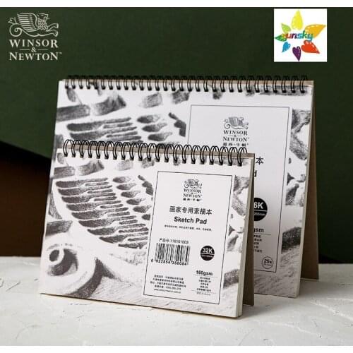 WINSOR＆NEWTON Sketch pad,32/16/8/4K,Multi purpose,suitable for watercolor/pastel painting,Neutral acid free paper,coil book
