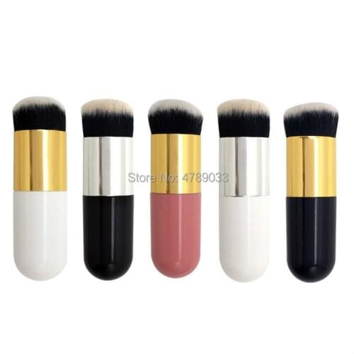 Free Shipping 5pcs/lot Small Chubby Pier Foundation Brush Flat Cream Makeup Brushes Professional Cosmetic Brush