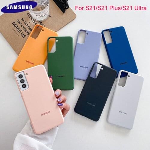 Liquid Silicone Phone Case Original Samsung Galaxy S21 Plus Ultra S 21 TPU Cover Soft-Touch Finish Back Full Protective Shells