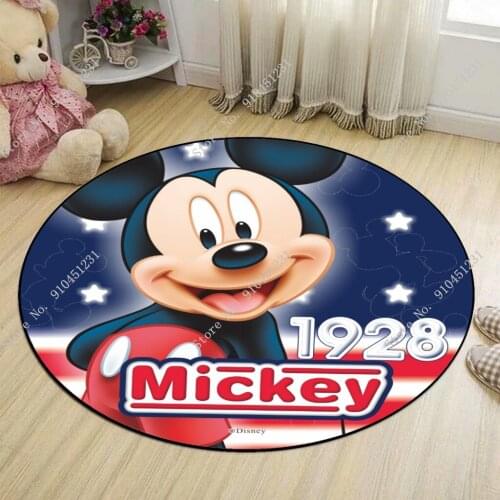 Disney Mickey Minnie Children Floor Mat Baby Crawling Play Rug Home Decorate Round Carpet Living Room Computer Chair Bedside Mat