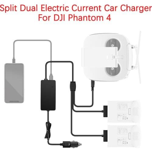 For DJI Phantom 4 Drone Battery And Remote Control Multi-function Split Dual Electric Current Car Charger Outdoor Quick Charging