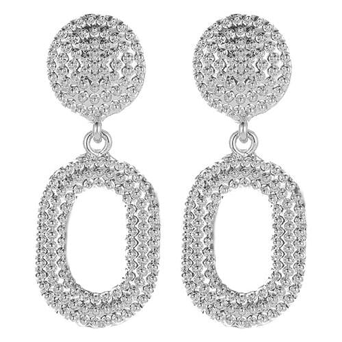 Geometric Ellipse Retro Exaggerated Golden White Rose Gold Alloy Dangle Earrings Drop Earrings For Women Girls