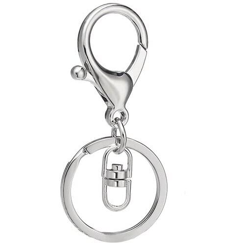 HC 5 pcs/lot 30mm Polished Silvery Keyring Keychain Set Split Ring with Short Chain Key Ring DIY Key Chains Key Holder Trinket F