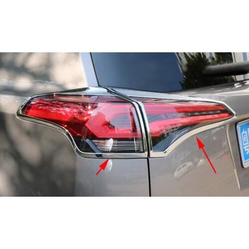 4pcs Chrome tail light cover For toyota Rav4 2016- 17 ABS accesories chromium styling lamp cover For toyota Rav4 2016 2017