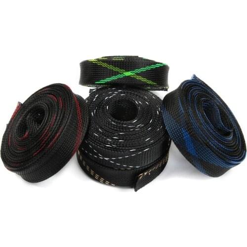 25mm Insulation Braided Sleeving Tight PET Expandable 5M Cable Sleeves Wire Gland Cables High Density Sheathing Protection