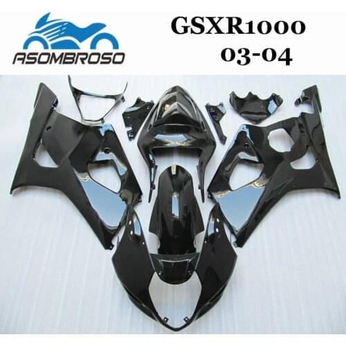 Good quality Motorcycle Fairing set for Suzuki 2003 2004 GSXR1000 03 04 GSXR1000 K3 K4 glossy black aftermarket Fairings parts
