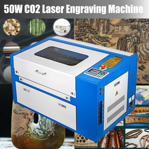 Ruida Controller USB Port 50W CO2 laser engraving machine Free shipping 220V G350D with 300*500mm and linear rai
