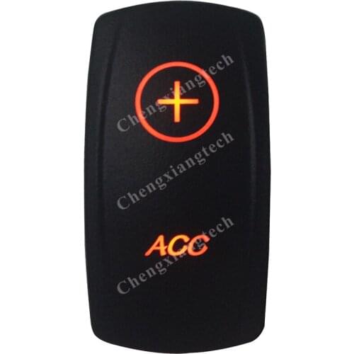 Marine Grade Waterproof IP66 ACC Rocker Switch AMBER Led lamp 5 Pin ON/OFF SPST DC12V 24V