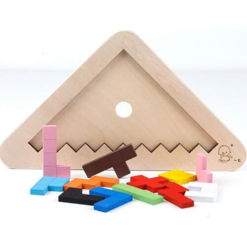 2016 New IQ Wooden Puzzle Logic Mind Brain Teaser Kids Educational Puzzles Game for Children