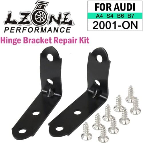 LZONE - 2pcs Glove Box Lid Hinge Snapped Repair Kit Hinge Brackets With Screws For 01-on Audi A4 S4 RS4 B6 B7 8E DIY JR-CPK01BK