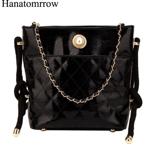 Small Pearl Lock Crossbody Bags For Women 2020 Women Handbags Pu Leather Ladies Shoulder Bags High Quality Cross Body Bags