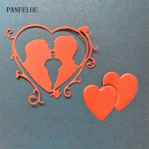 PANFELOU Metal craft Couples photo frame paper die cutting dies for Scrapbooking/DIY Easter wedding Halloween cards