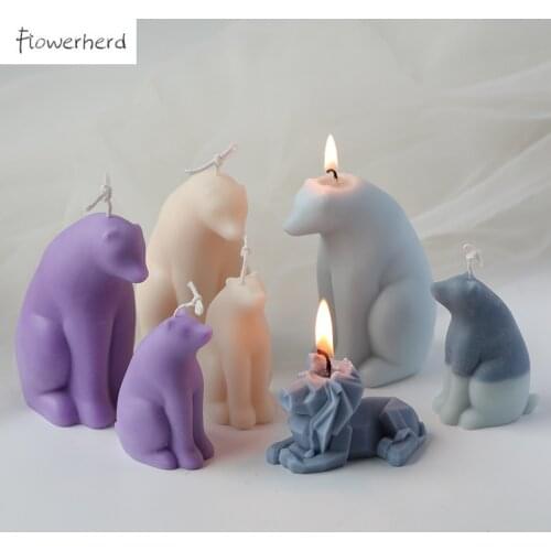DIY Candle Making Kit 3d Polar Bear Silicone Candle Mold Christmas Winter Ornaments Decoration Scented Candle DIY Plaster Mold