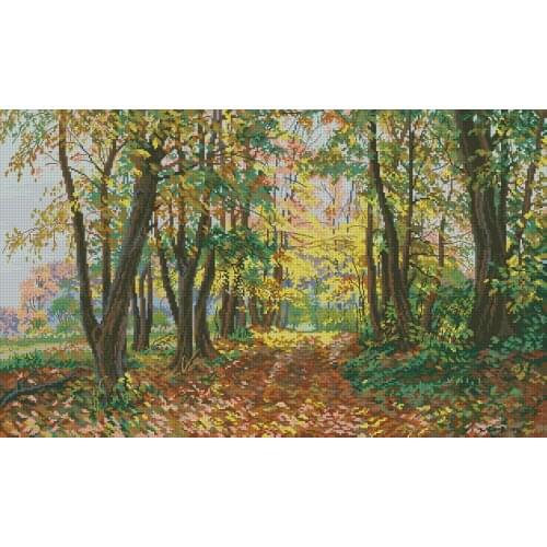 Linden Alley Top Quality Autumn woods Cross Stitch Kits 14CT Unprinted Counted Sewing kit DIY Embroidered Handmade Home Decor