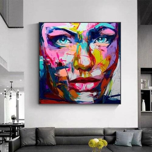 Palette Knife Painting Portrait Palette Knife Face Oil Painting Impasto Figure On Canvas Hand Painted Francoise Nielly No Frame