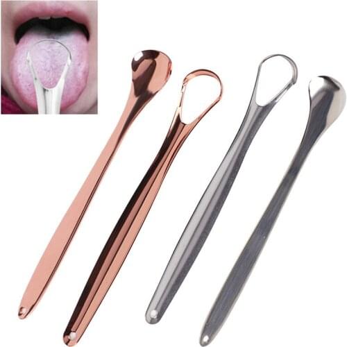 Useful Tongue Scraper Stainless Steel Oral Tongue Cleaner Medical Mouth Brush Reusable Fresh Breath Maker