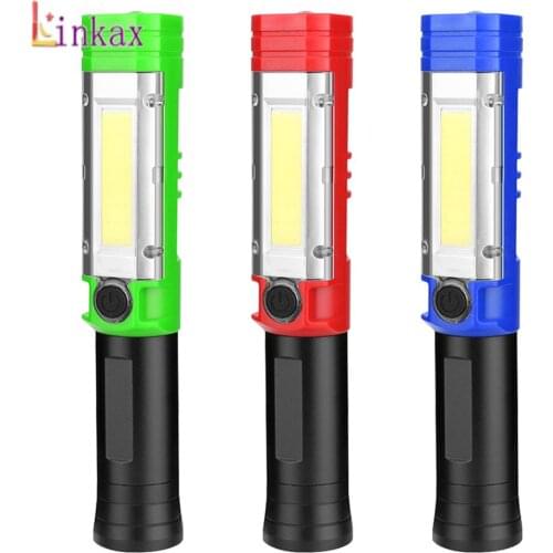 Portable COB Led Work Light 4 Modes Magnetic Outdoor Light For Hunting Latern Camping Led Flashlight By 3*AA Battery Torch