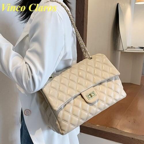 Luxury Brand Handbags Diamond Lattice Pu Leather Shoulder Messenger Bag Crossbody Bags for Women Designer Sac A Main Big Purses