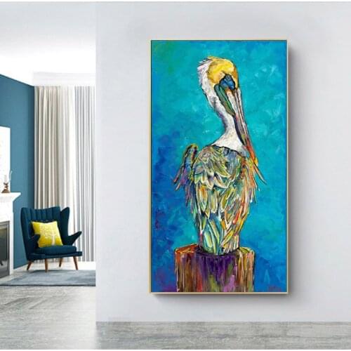 SELFLESSLY Modern Art Birds Painting Printed on Canvas Art Poster Wall Pictures For Living Room Abstract Animal Art Wall Decor