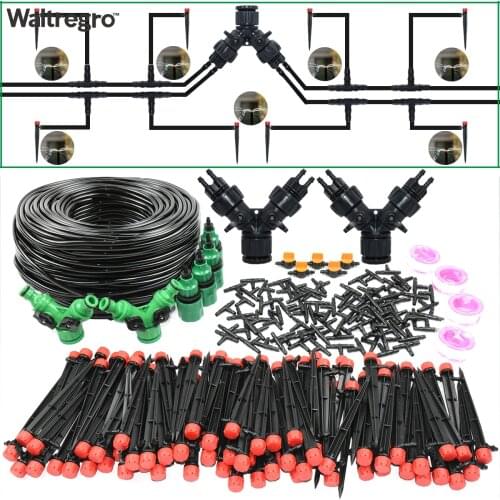 Drip Irrigation System 1/4" Hose 360 Degree Adjustable Sprinkler Kit 4-Way Garden Watering Inserting Ground Micro Flow Dripper