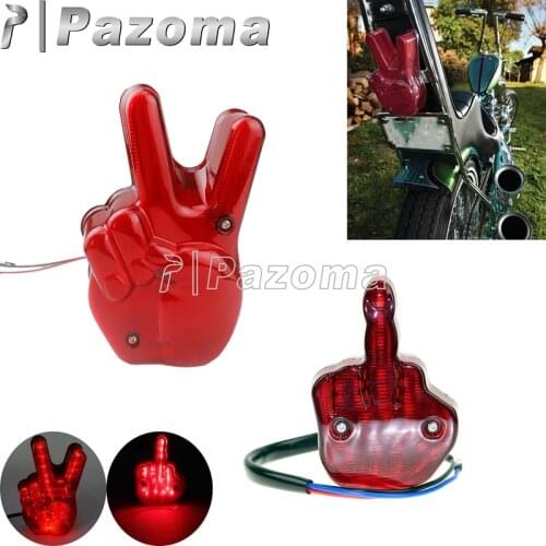 LED Maltese CROSS/Peace Sign/Middle Finger Tail Light for Harley Scrambler Triumph Bonneville License Plate Rear Brake Lighting
