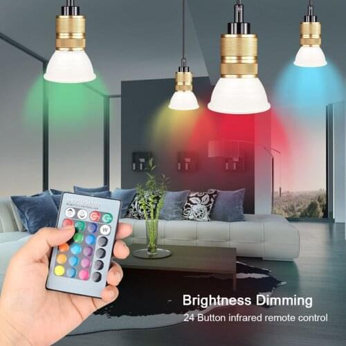 RGB LED Bulb 85-265V E27 3W Bulb Light RGB Colorful Remote Control Bulb LED Bulb All 16 colors, With Infrared Remote Control