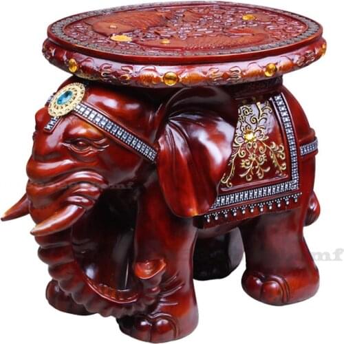 New Resin Elephant Change Shoe Cartoon Childrens Stool Carving Fine Craft Ornaments Office Home Decorations Wooden Stool