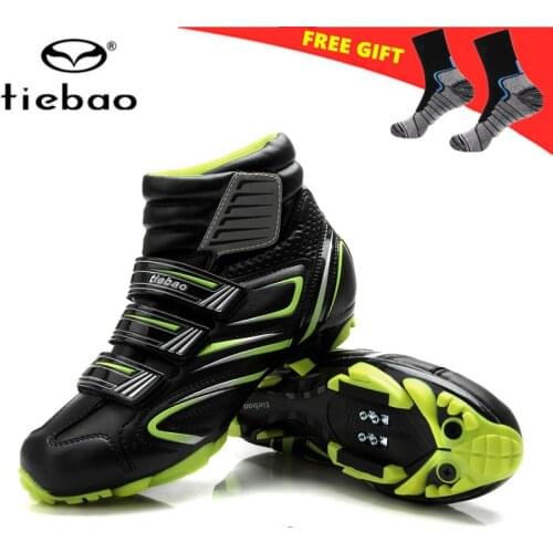 Tiebao Winter Sapatilha Ciclismo Mtb Cycling Shoes 2021 Men Women Mountain Bike Self-Locking Athletic Riding Sneakers Warm Boots