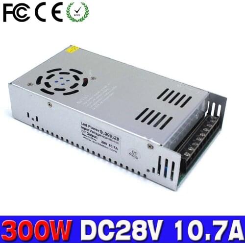 Universal DC Power Supply 28V 10.7A 300w Led Driver Transformer AC110V 220V to 28v dc Power Adapter For strip cctv 3d printer
