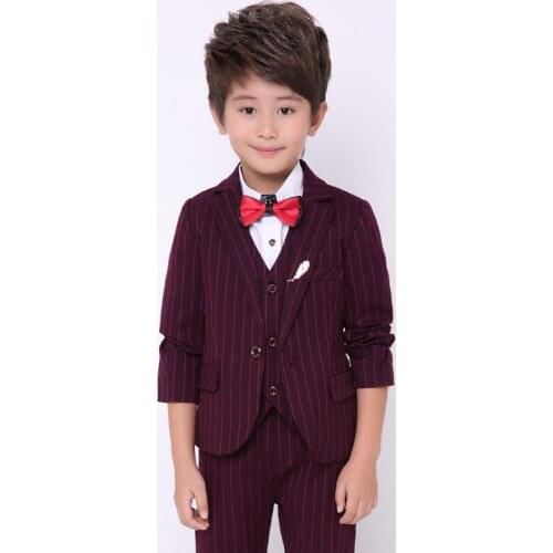 Formal High quality boys suit Single Breasted boys suits for weddings costume marriage boys blazer 3pcs coat + pants + vest